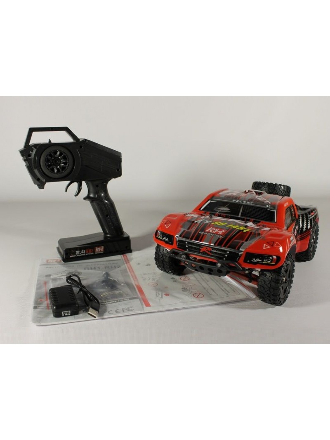 Радиоуправляемый шорт-корс Remo Hobby Rocket Brushless UPGRADE V2.0 (красный) 4WD 2.4G 1/16 RTR
