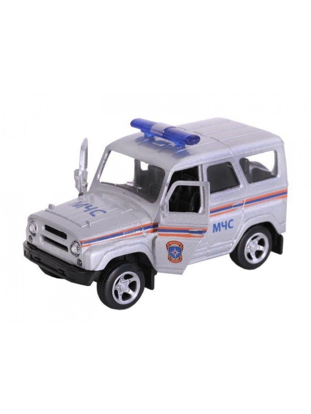 Машина "АВТОПАНОРАМА" "МЧС", серебро, 1/50, инерция, в/к 12*7*5,5 см