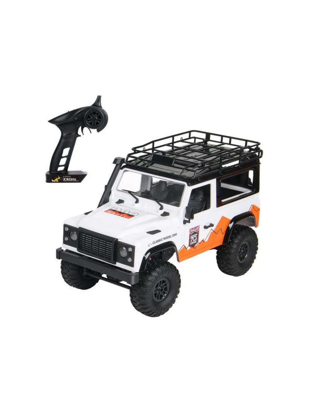 Радиоуправляемая машина MN MODEL английский внедорожник Defender  D90 (белый) 4WD 2.4G 1/12 RTR