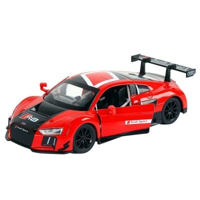 Машина "АВТОПАНОРАМА" Audi R8 LMS, красный, 1/24, свет, звук, в/к 24,5*12,5*10,5 см