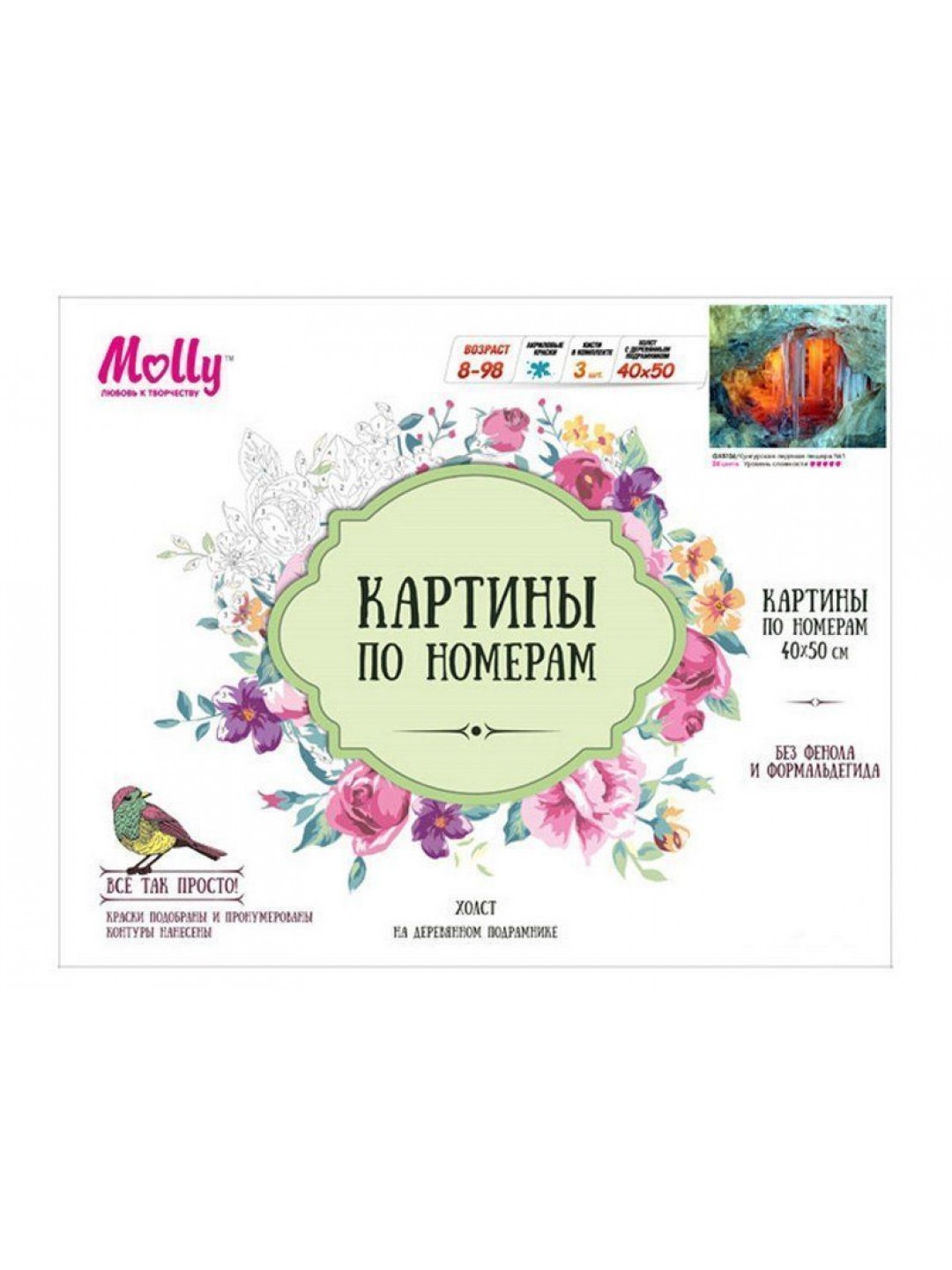 Картина по номерам 40х50 Кунгурская ледяная пещера № 1 (24 краски)