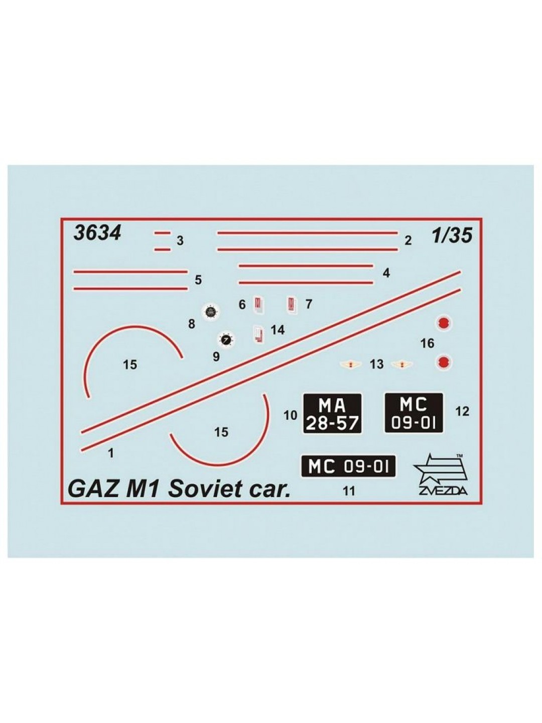 Сборная модель ZVEZDA Советский автомобиль Газ М1, 1/35