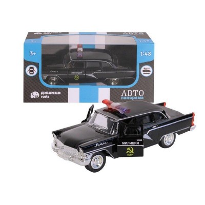 Машина "АВТОПАНОРАМА" "Милиция", черный, 1/48, инерция, в/к 14*5,5*6,6 см