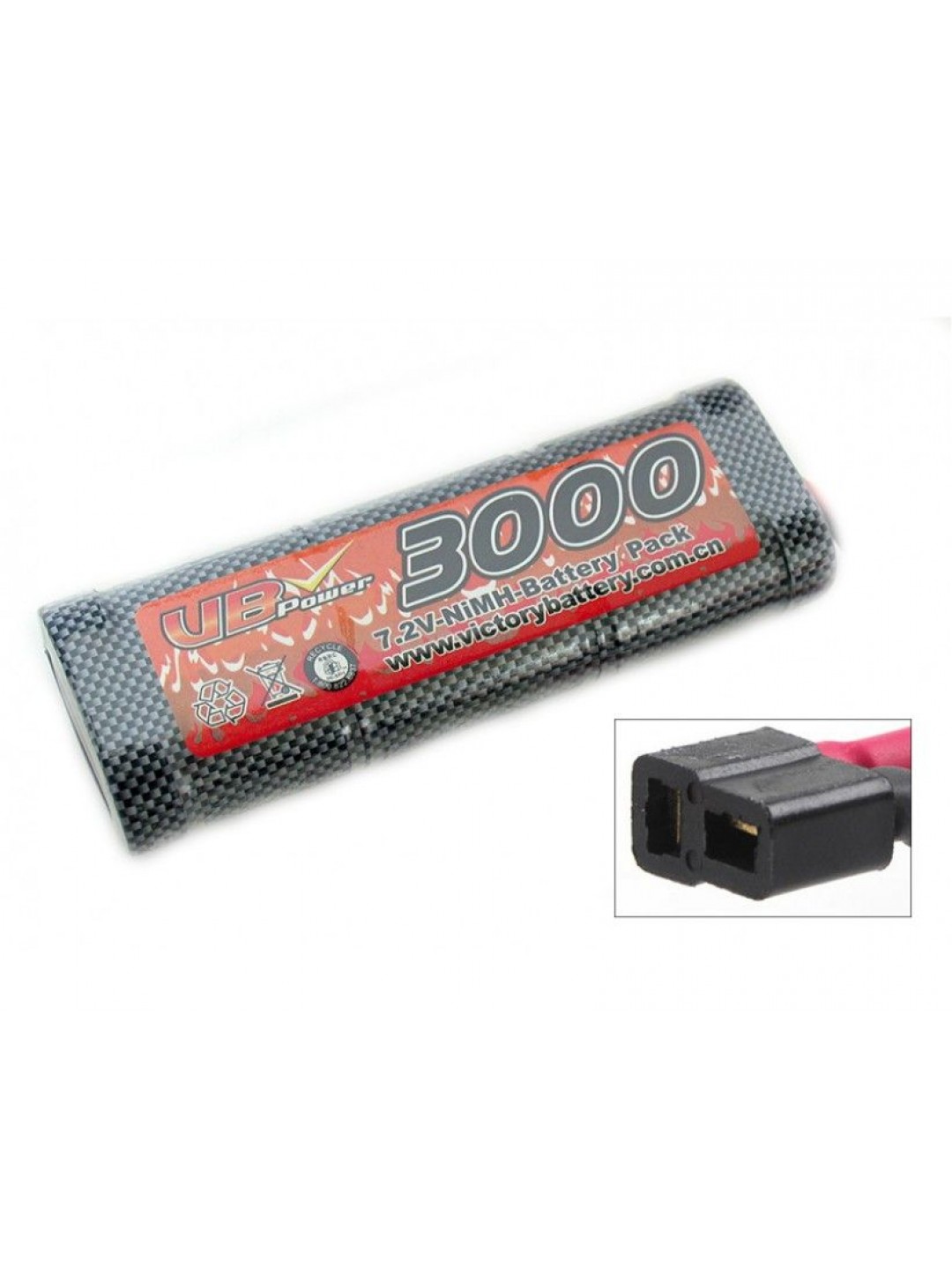 Аккумулятор Ni-Mh VBPower 3000mAh, 7,2V T-plug