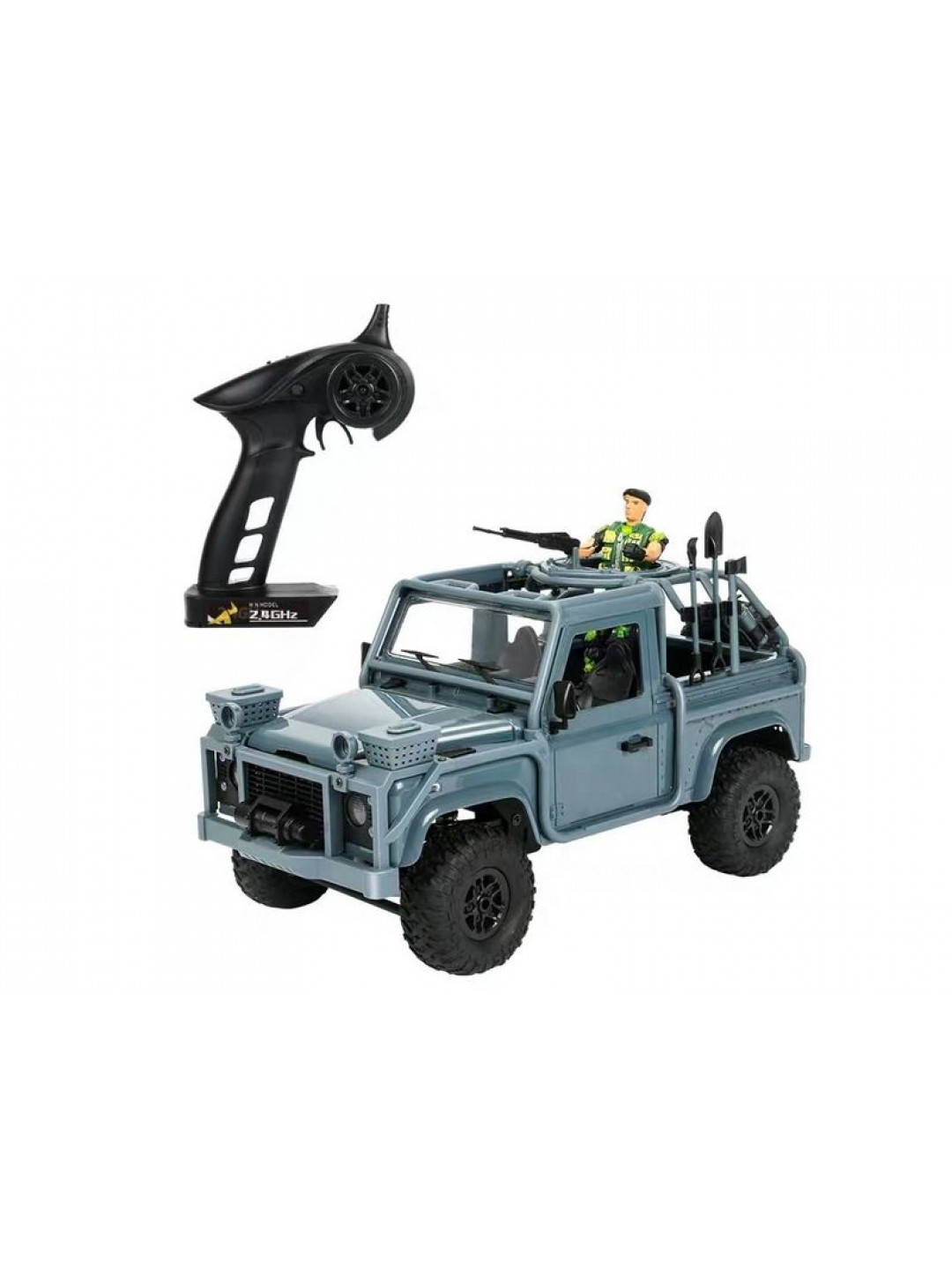 Радиоуправляемая машина MN MODEL англ. пикап Defender спецназ рейнджеров (синий) 4WD 2.4G 1/12 RTR