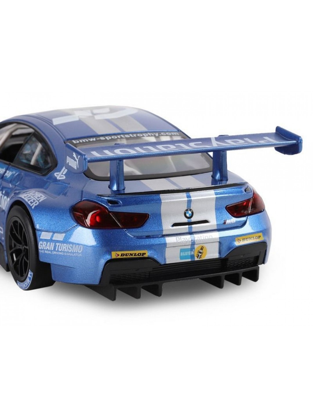 Машина "АВТОПАНОРАМА" BMW M6 GT3, синий, 1/24, свет, звук, в/к 24,5*12,5*10,5 см