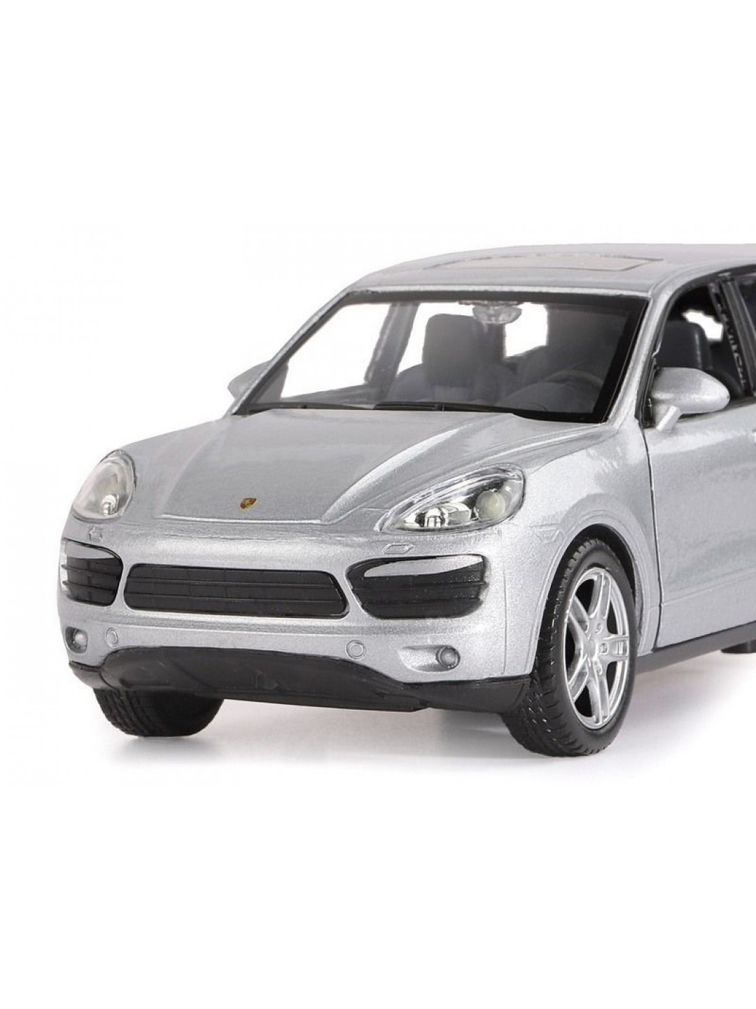 Машина "АВТОПАНОРАМА" Porsche Cayenne S, серебряный, 1/32, свет, звук, инерция, в/к 17,5*13,5*9 см