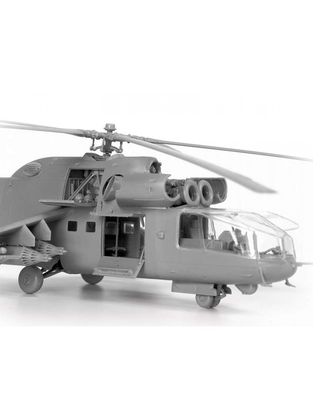 Сборная модель ZVEZDA Советский ударный вертолет Ми-24А, подарочный набор, 1/72