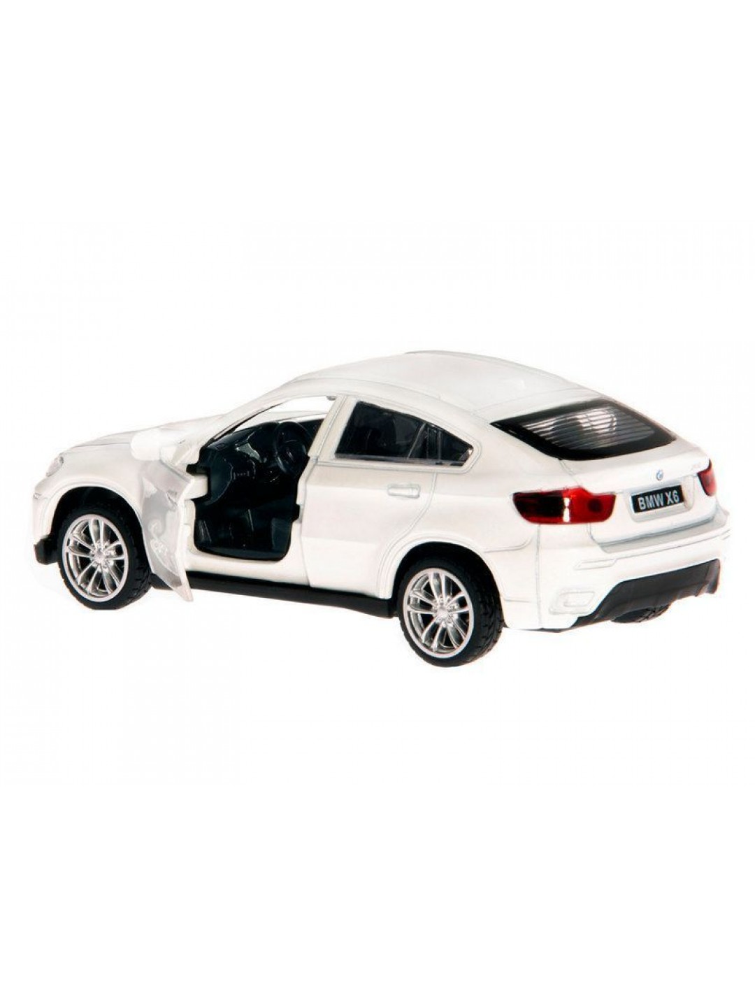 Машина "АВТОПАНОРАМА" BMW X6, 1/43, белый, инерция, откр. двери, в/к 17,5*12,5*6,5 см
