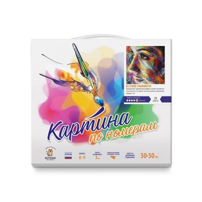 Картина по номерам 30х30 В СТИЛЕ ГРАФФИТИ (21 цвет)