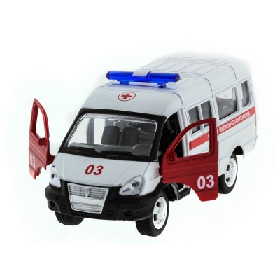 Машина "АВТОПАНОРАМА" инерц. "ГАЗель" (скорая) 1/50, в/к 14,5*8*5,5 см