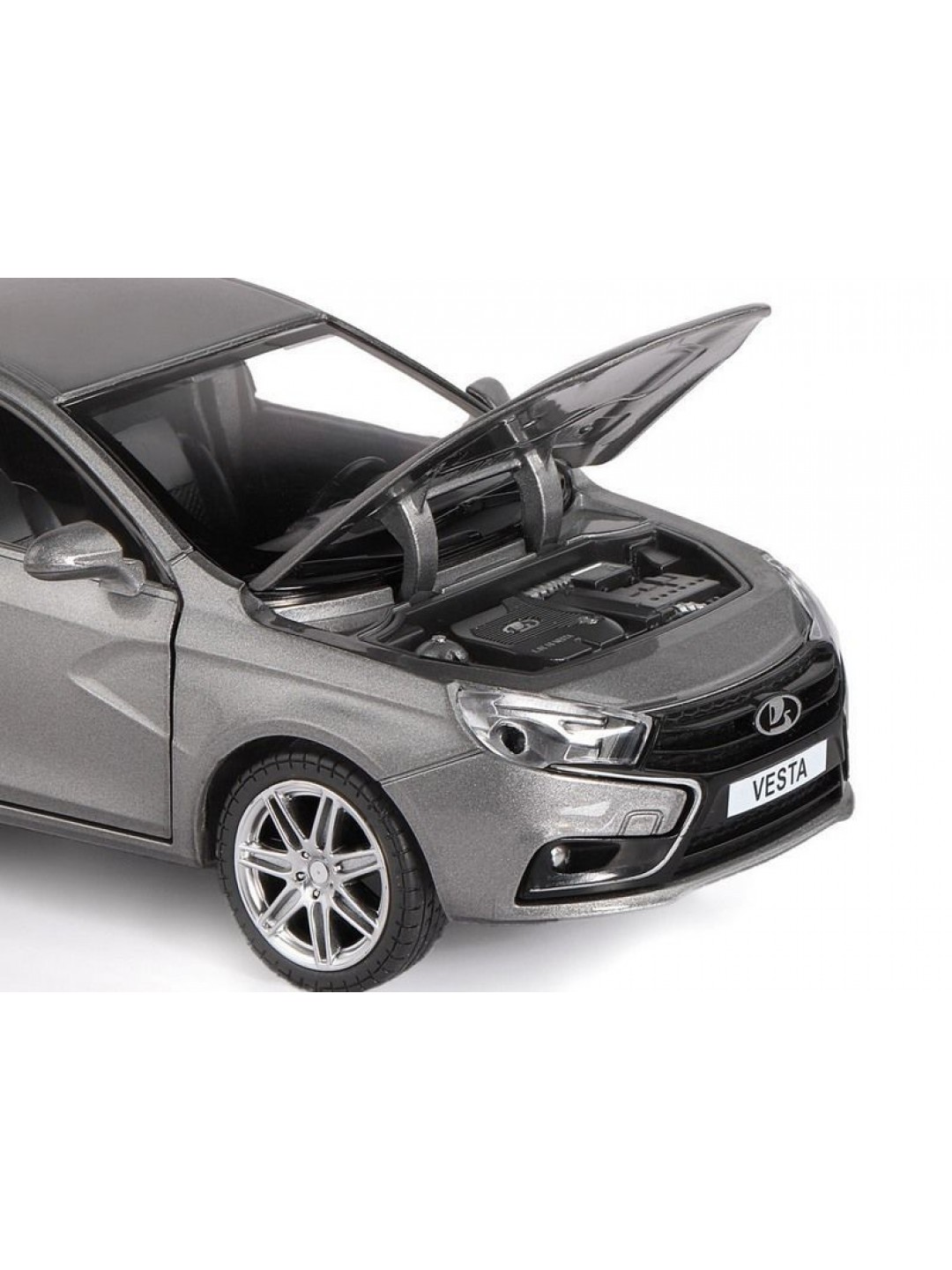 Машина "АВТОПАНОРАМА" LADA VESTA седан, 1/24,  серый, свет. звук. эффекты, в/к 24,5*12,5*10,5 см