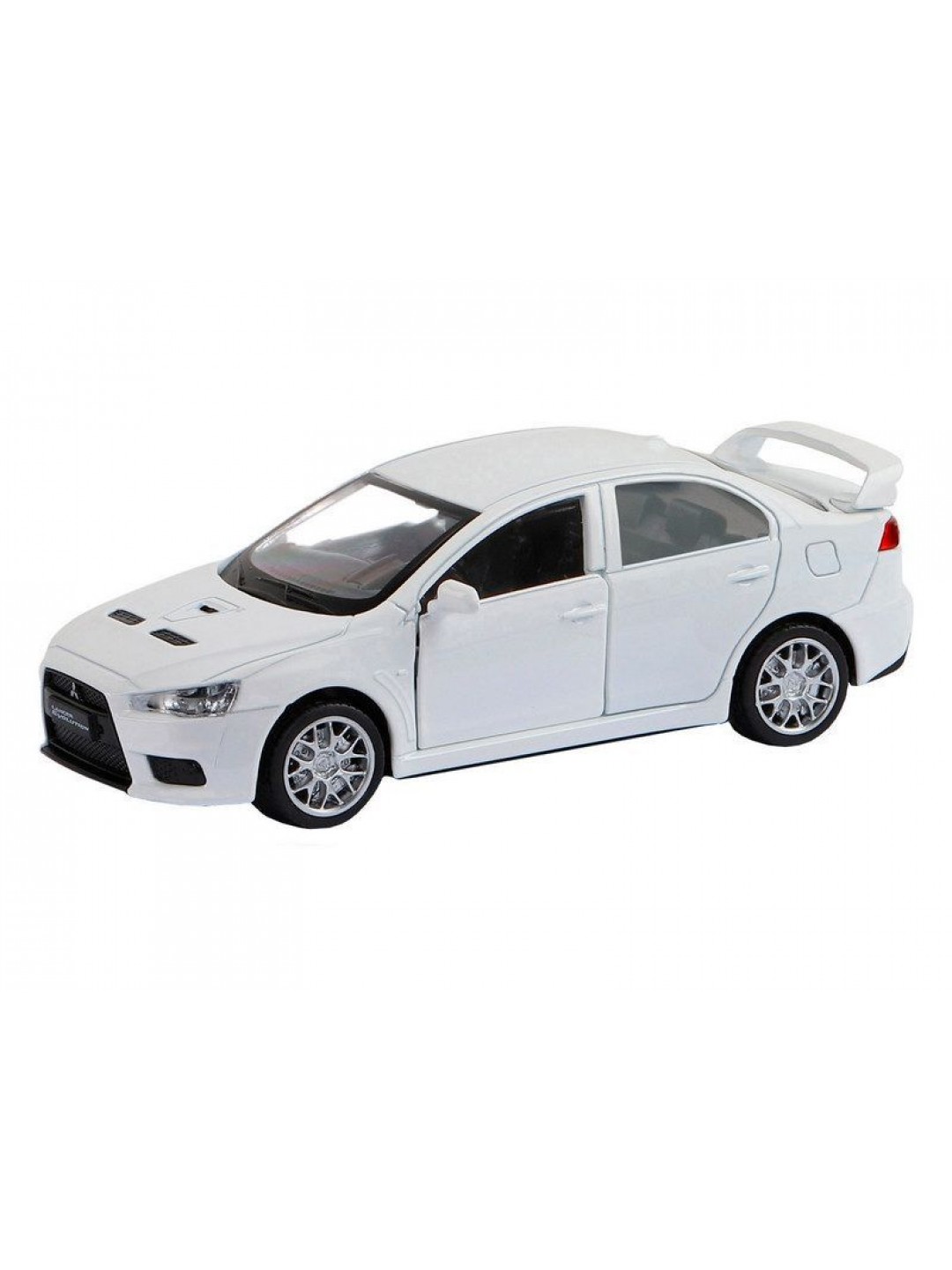Машина "АВТОПАНОРАМА" Mitsubishi Lancer Evolution, белый, 1/41, откр. двери, в/к 17,5*12,5*6,5 см