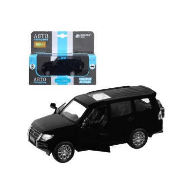 Машина "АВТОПАНОРАМА" Mitsubishi Pajero 4WD Tubro, черный, 1/43, инерция, в/к 17,5*12,5*6,5 см