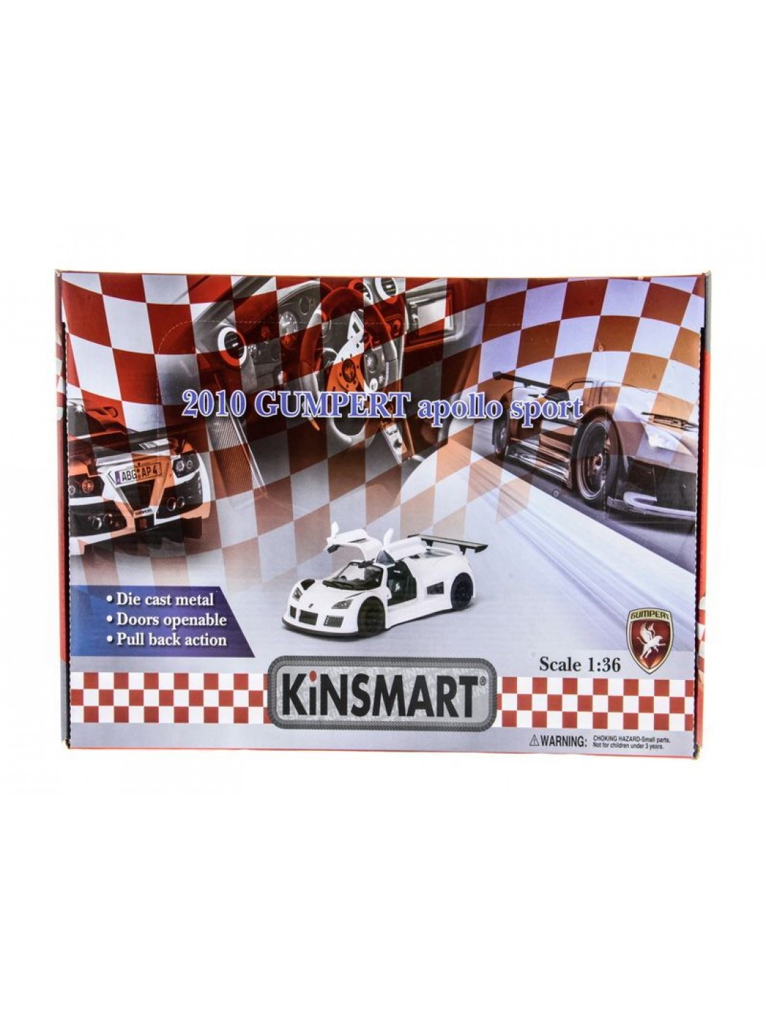 Машина Kinsmart Gumpert Apollo Sport 2010 инерция (1/12шт.) 1:36  б/к