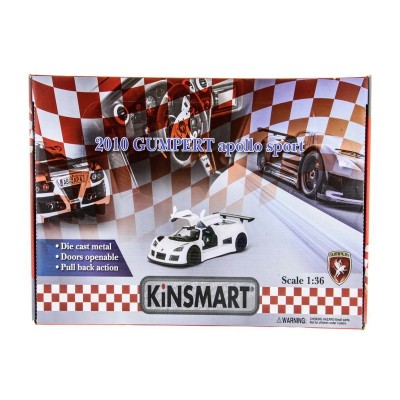 Машина Kinsmart Gumpert Apollo Sport 2010 инерция (1/12шт.) 1:36  б/к