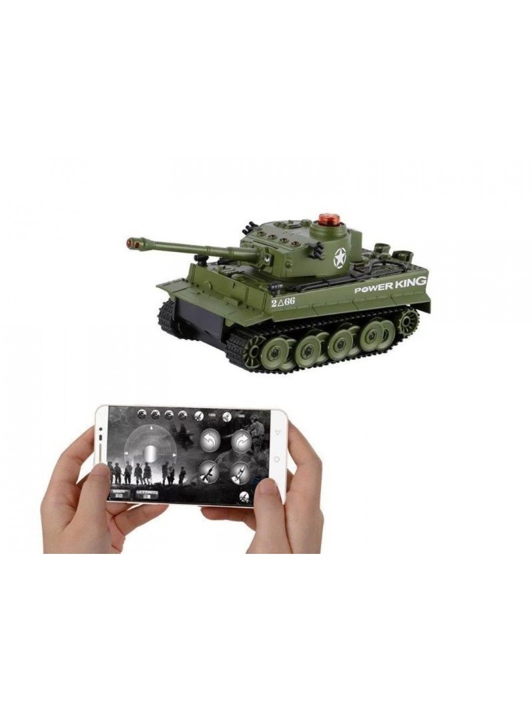 Р/У танк Huan Qi 1/32 Tiger, управление через Bluetooth, (для ИК танкового боя)