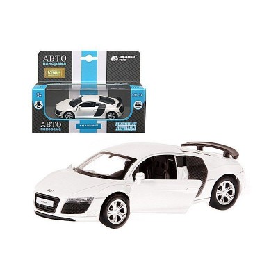 Машина "АВТОПАНОРАМА" Audi R8 GT, белый металлик, 1/43, инерция, в/к 17,5*12,5*6,5 см