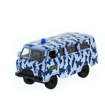 Машина "АВТОПАНОРАМА" инерц. УАЗ-452 (ОМОН) 1/50, в/к 12*7*5,5 см
