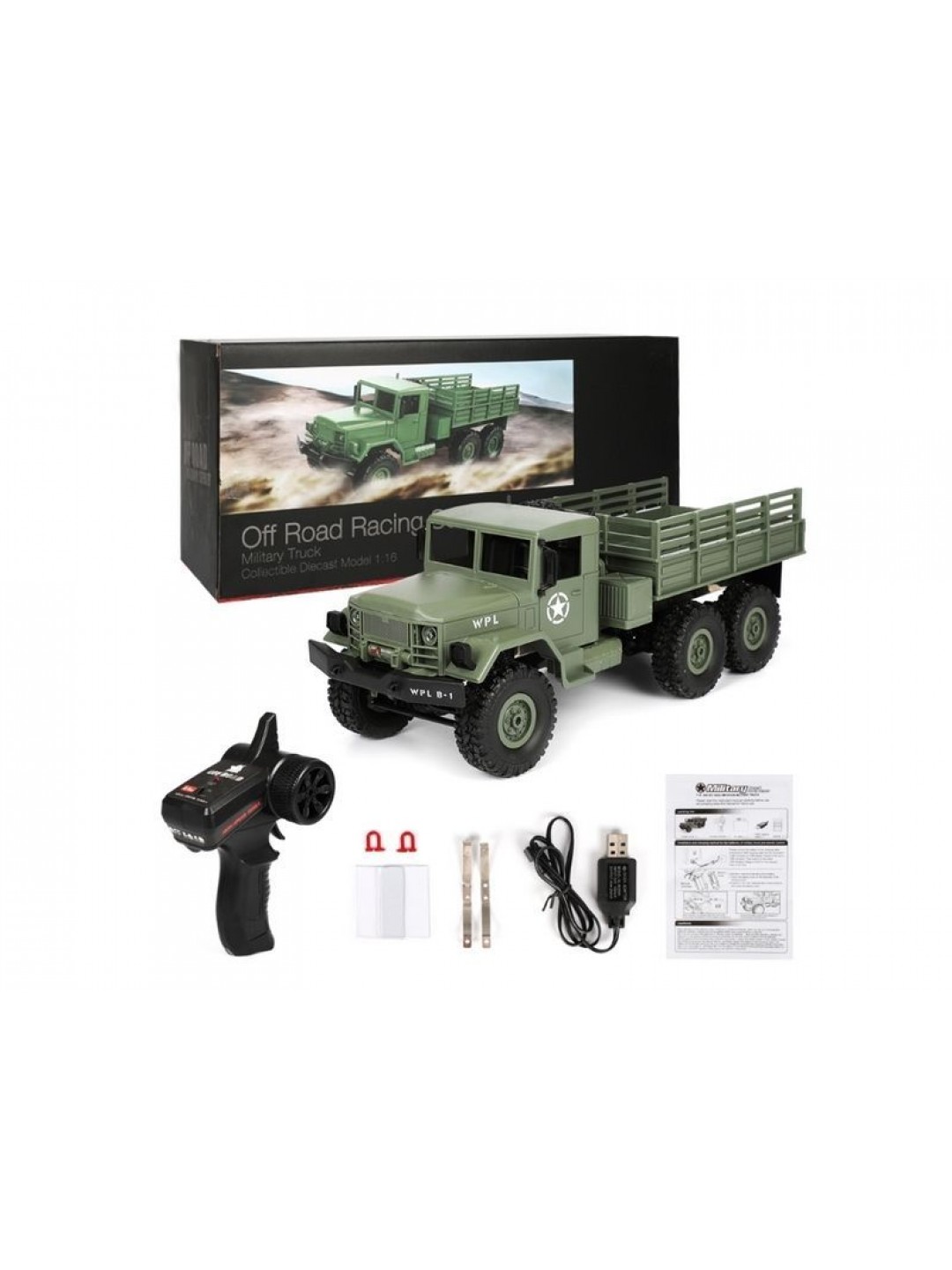 Радиоуправляемая машина WPL военный грузовик (зеленый) 6WD 2.4G 1/16 RTR
