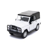 Машина "АВТОПАНОРАМА" УАЗ-469 1/24 в/к 22*12*11 см, белая, тент