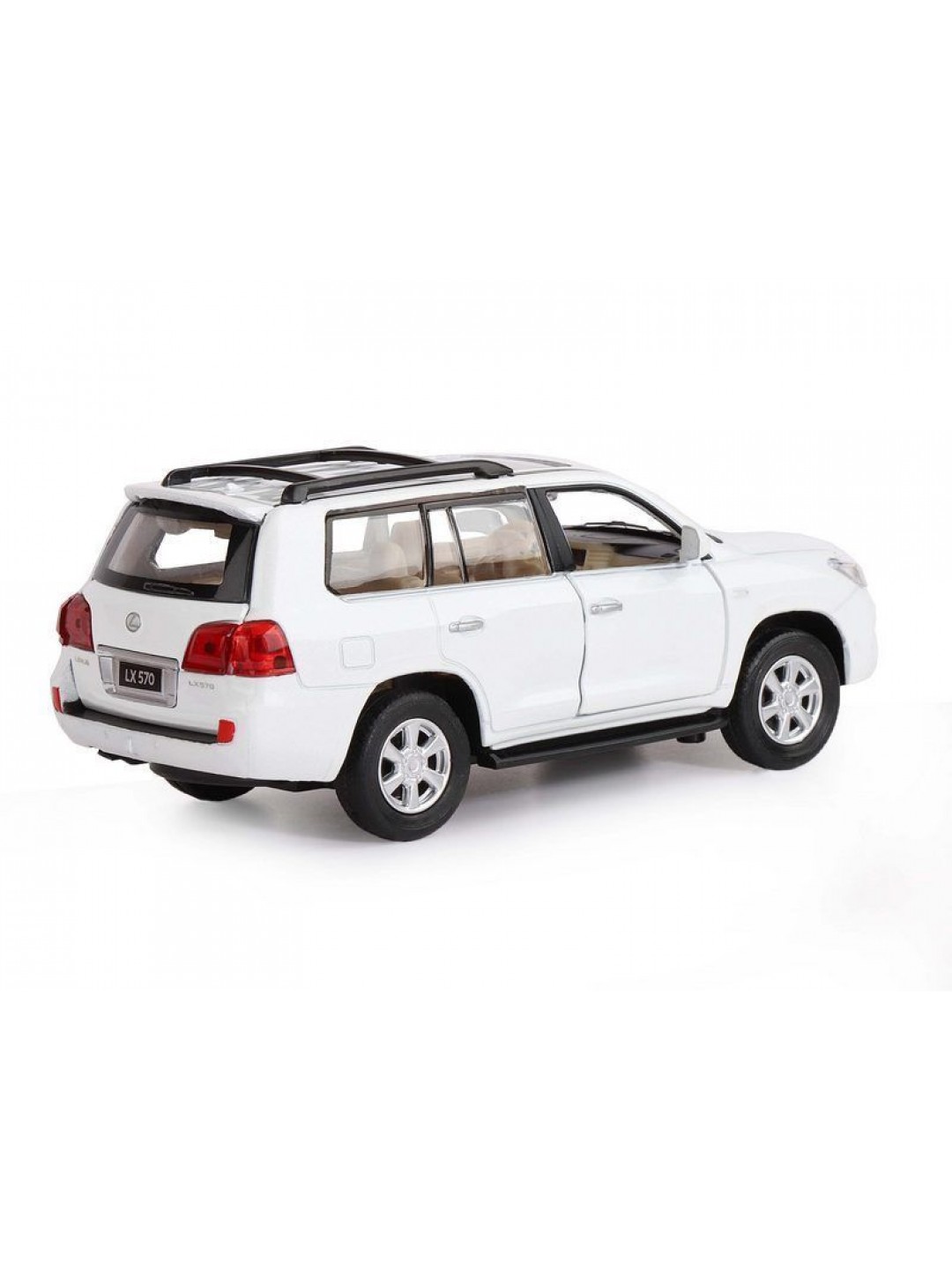 Машина "АВТОПАНОРАМА" Lexus LX570, белый, 1/32, свет, звук, инерция, в/к 17,5*13,5*9 см