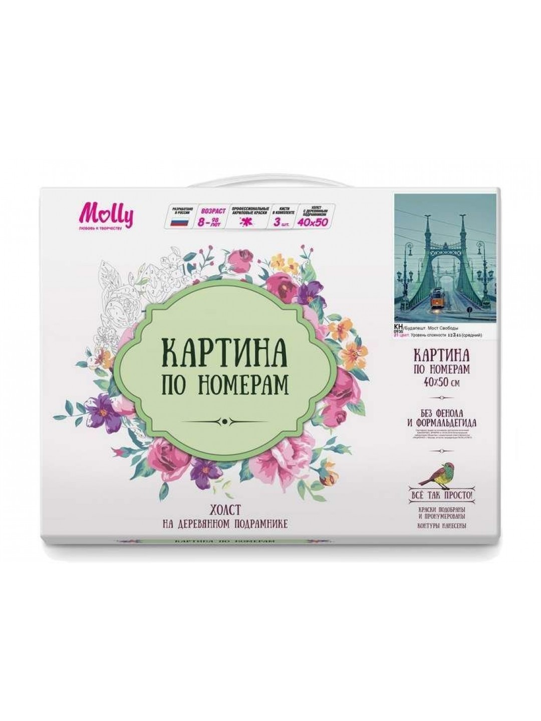 Картина по номерам 40х50 БУДАПЕШТ. МОСТ СВОБОДЫ (21 цвет)