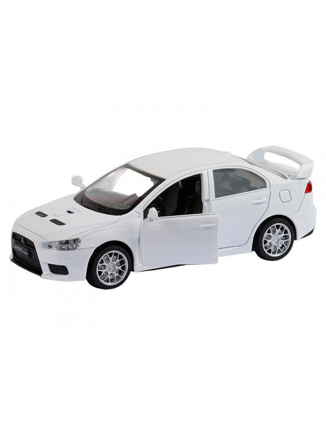 Машина "АВТОПАНОРАМА" Mitsubishi Lancer Evolution, белый, 1/41, откр. двери, в/к 17,5*12,5*6,5 см