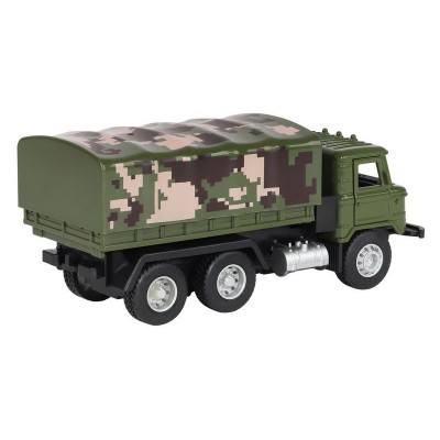 Машина "АВТОПАНОРАМА" "Грузовик", хаки, 1/32, свет, звук, инерция, в/к 24*8*10 см