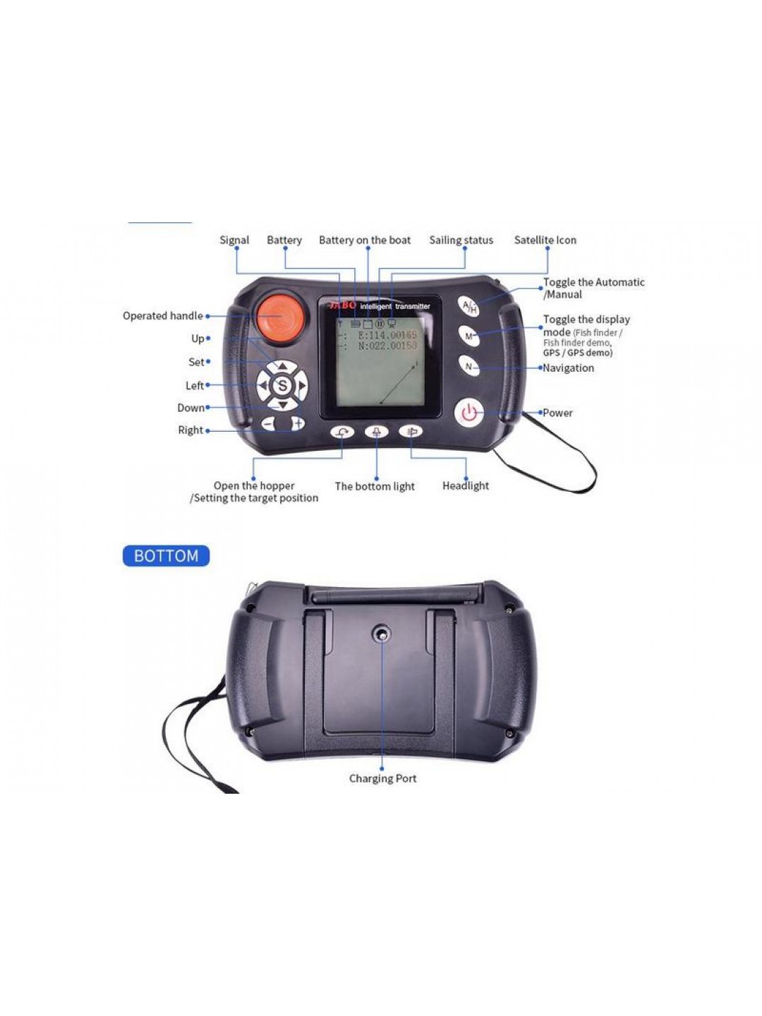 Радиоуправляемый катер для рыбалки Jabo 2AG GPS 2.4G RTR