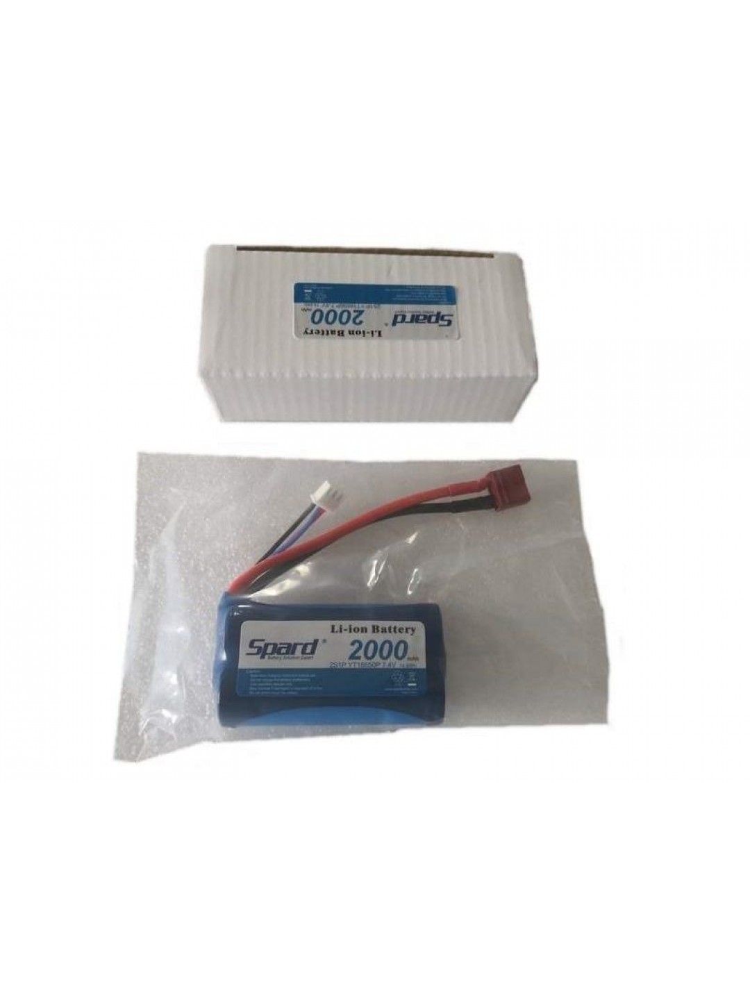 Аккумулятор Li-Ion Spard 2000mAh, 7,4V, 15C, T‐plug для Remo Hobby 1/16, Himoto 1/18
