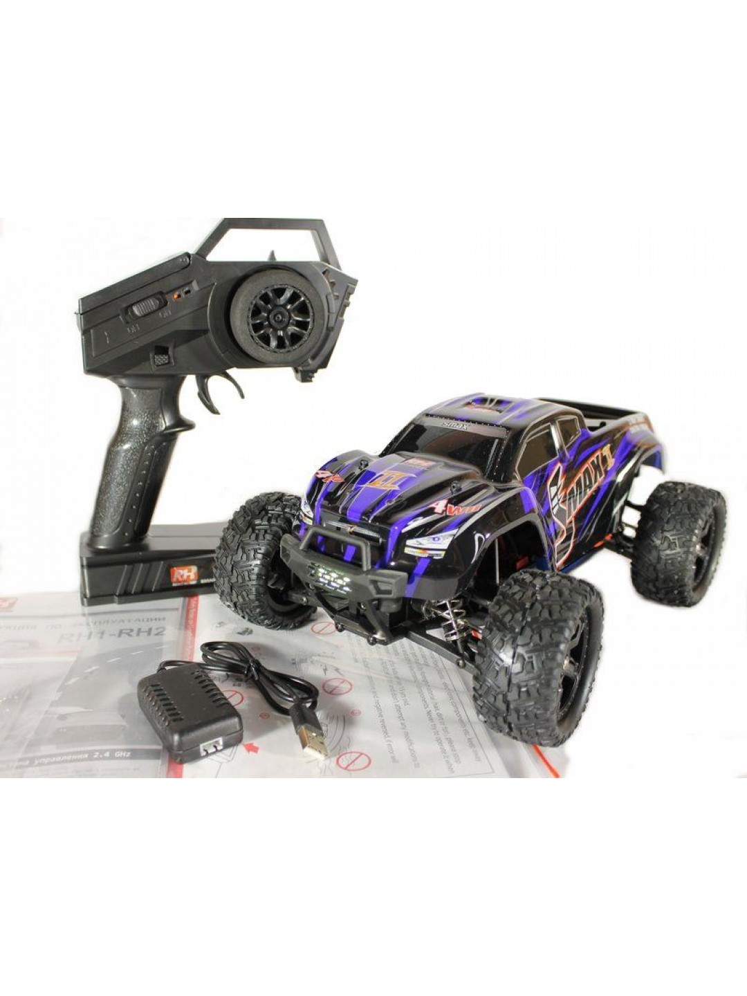 Радиоуправляемый монстр Remo Hobby SMAX V2.0 (синий) 4WD 2.4G 1/16 RTR