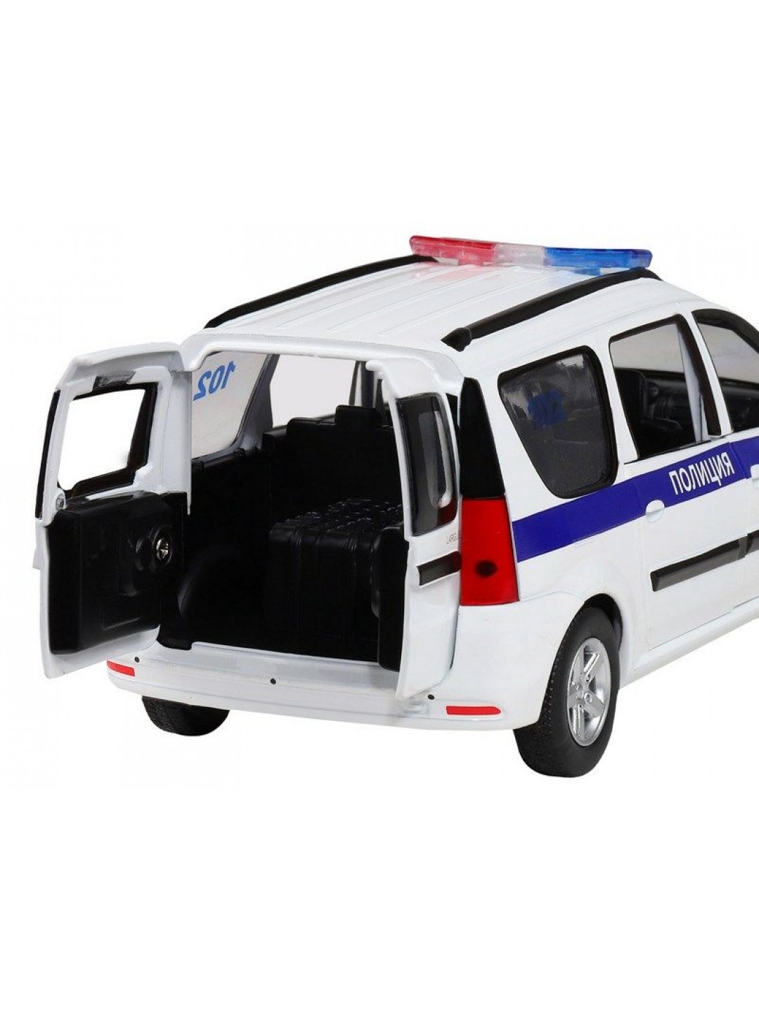 Машина "АВТОПАНОРАМА" LADA LARGUS "Полиция", 1/24, свет, звук, инерция, в/к 24,5*12,5*10,5 см