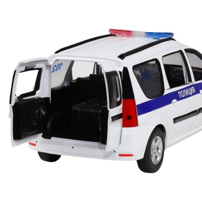 Машина "АВТОПАНОРАМА" LADA LARGUS "Полиция", 1/24, свет, звук, инерция, в/к 24,5*12,5*10,5 см