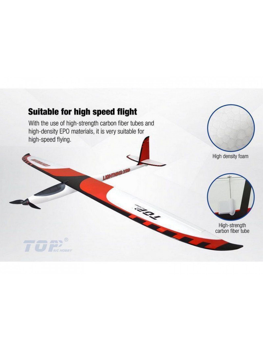 Радиоуправляемый планер Top RC Lightning 2100 (Propeller Power System) 2100мм 2.4G 4-ch LiPo RTF