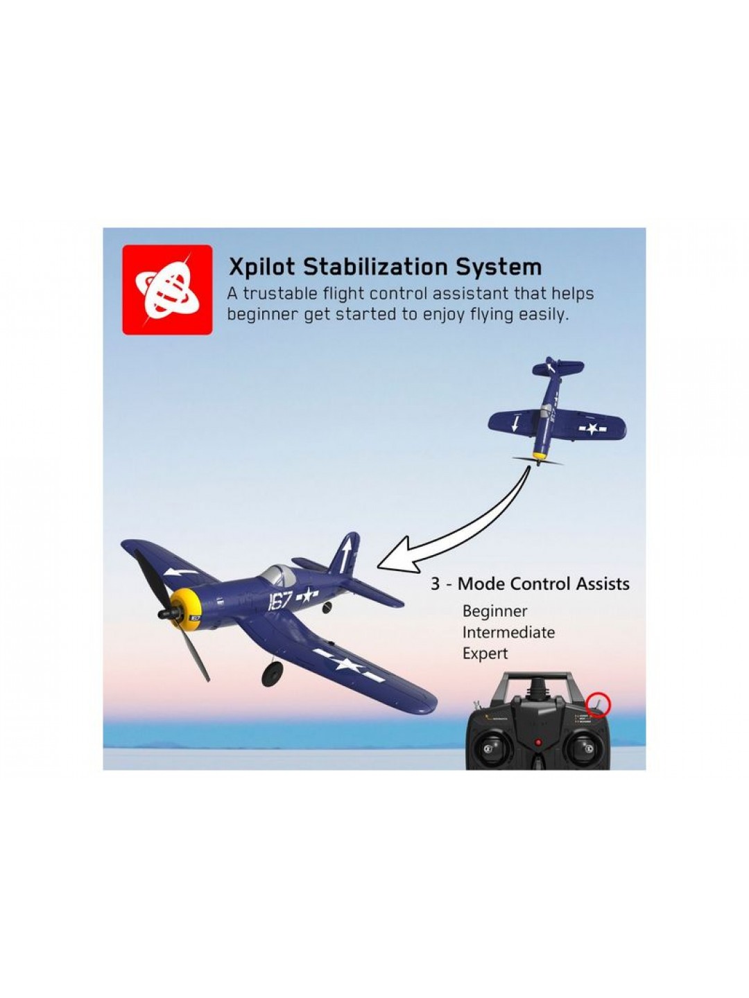 Радиоуправляемый самолет Volantex RC F4U 400мм 2.4G 4ch LiPo RTF with Gyro