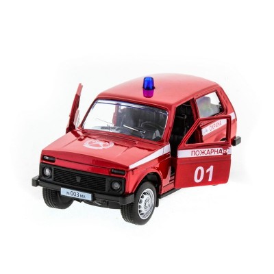 Машина "АВТОПАНОРАМА" инерц. ВАЗ 2121 1/50, в/к 12*7*5,5 см, красная