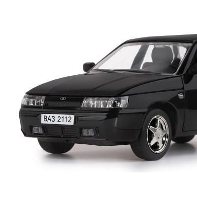 Машина "АВТОПАНОРАМА" ВАЗ 2112, 1/22, черный, инерция, в/к 24,5*12,5*10,5 см