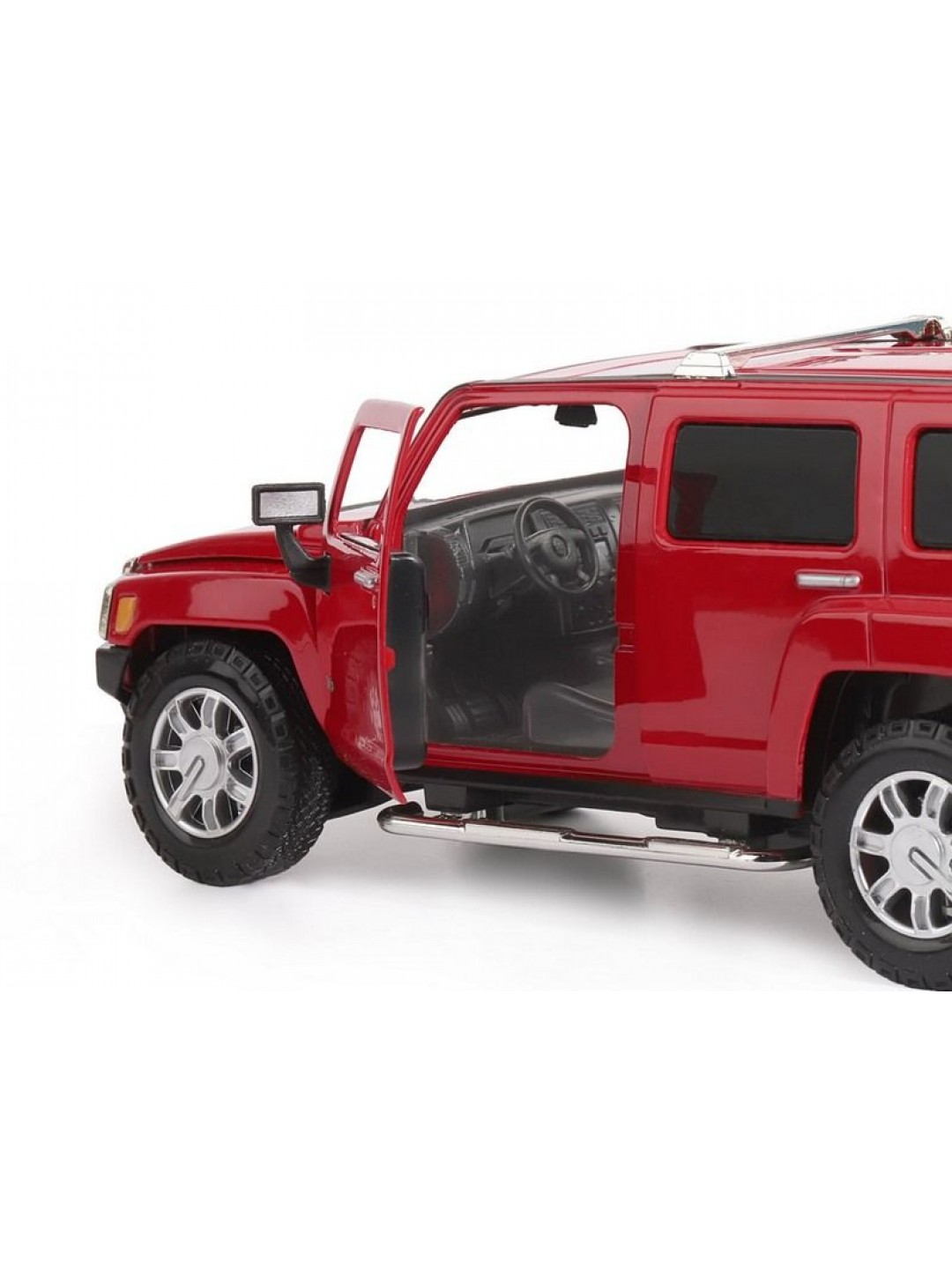 Машина "АВТОПАНОРАМА" Hummer H3, красный, 1/24, свет, звук, в/к 24,5*12,5*10,5 см