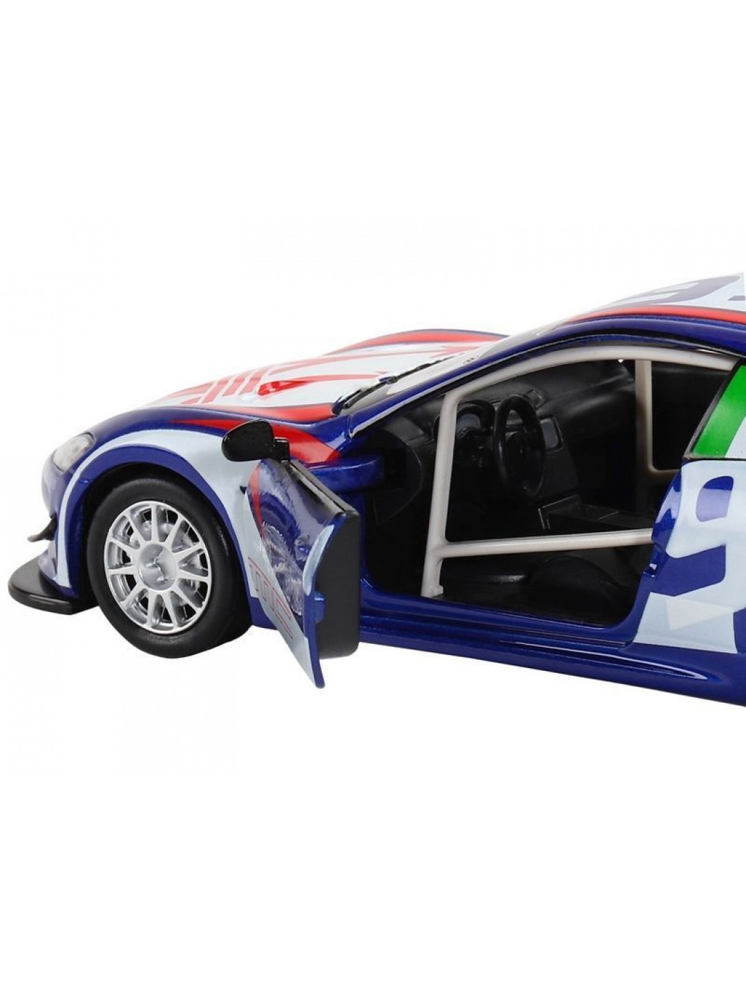 Машина "АВТОПАНОРАМА" Maserati Gran Turismo MC GT4, синий, 1/32, свет, звук, в/к 17,5*13,5*9 см