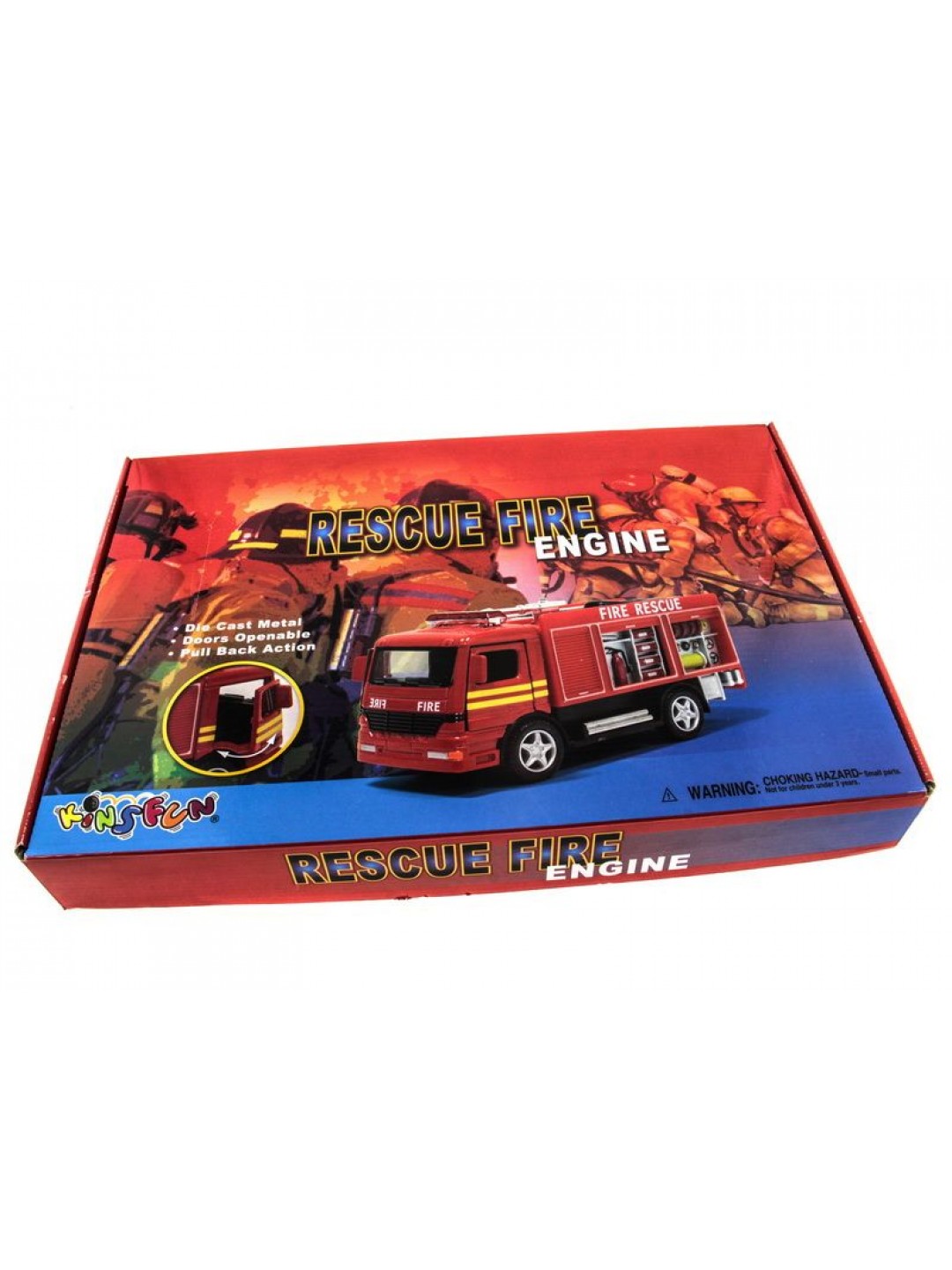 Машина Kinsmart Пожарная машина Rescue Fire Engine инерция (1/12шт.) б/к