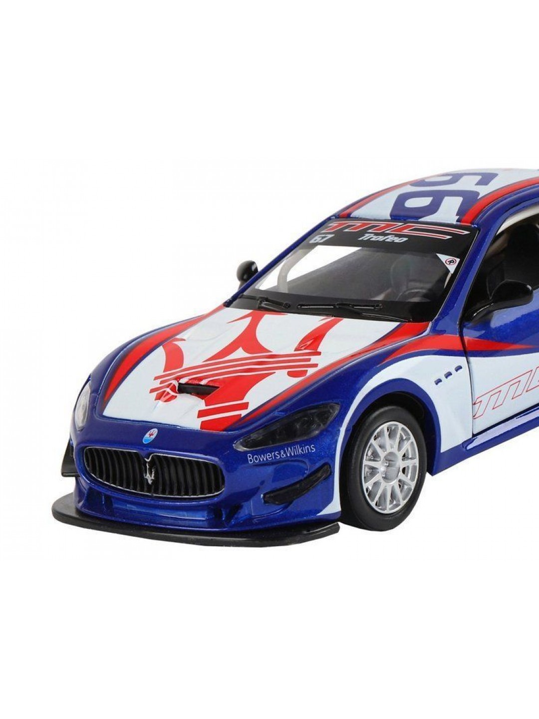 Машина "АВТОПАНОРАМА" Maserati Gran Turismo MC GT4, синий, 1/32, свет, звук, в/к 17,5*13,5*9 см