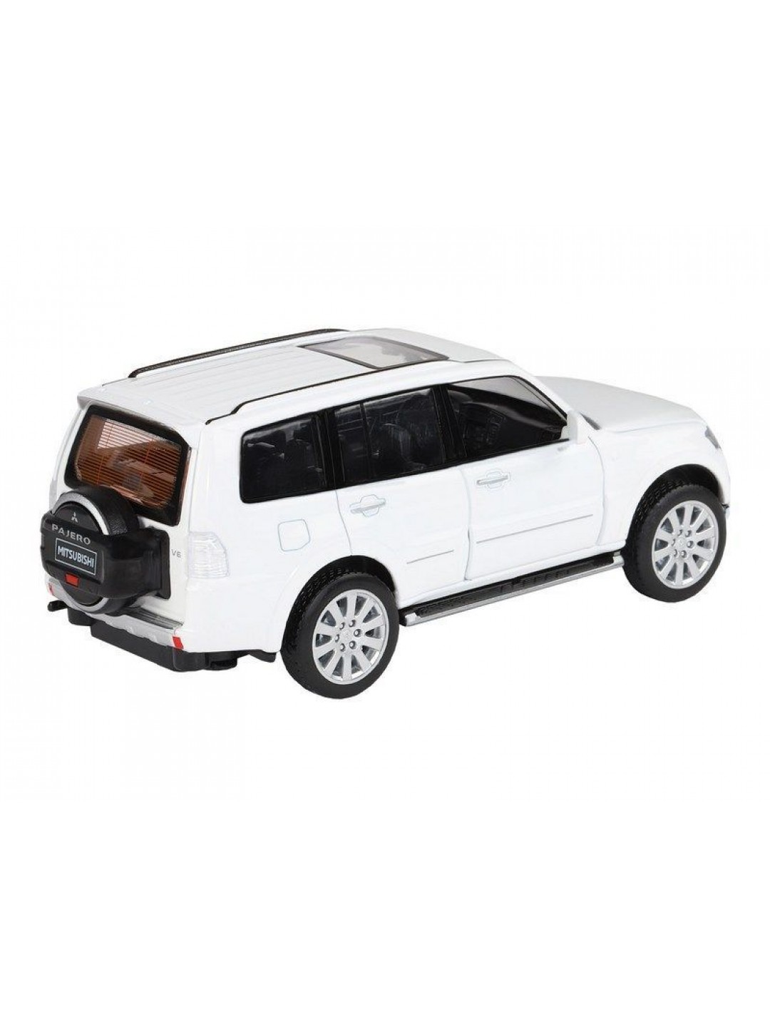 Машина "АВТОПАНОРАМА" Mitsubishi Pajero 4WD Tubro, белый, 1/33, свет, звук, в/к 17,5*13,5*9 см