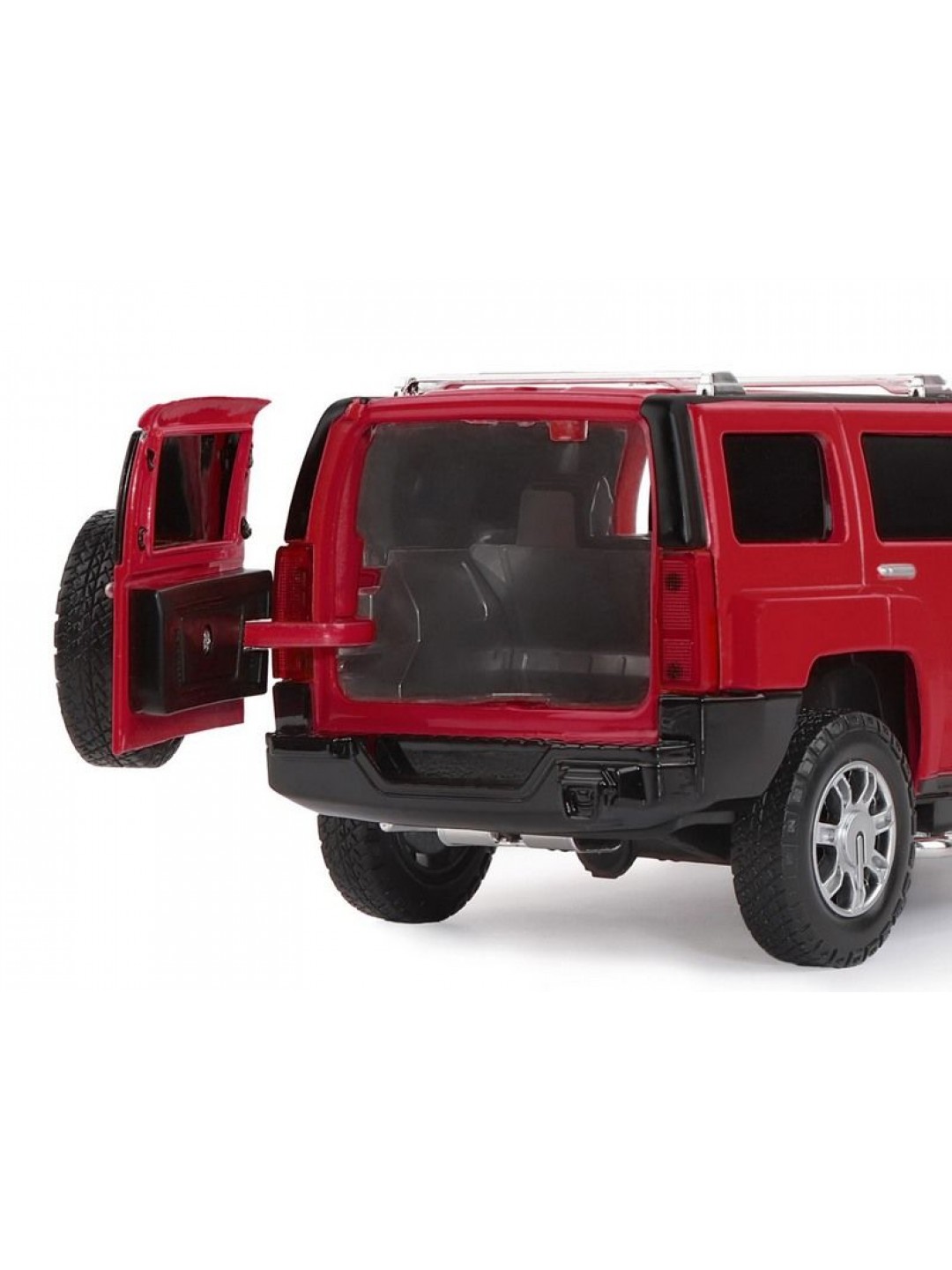 Машина "АВТОПАНОРАМА" Hummer H3, красный, 1/24, свет, звук, в/к 24,5*12,5*10,5 см
