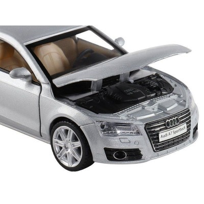Машина "АВТОПАНОРАМА" Audi A7, серебряный, 1/32, свет, звук, инерция, в/к 17,5*13,5*9 см