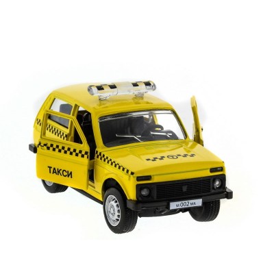Машина "АВТОПАНОРАМА" инерц. ВАЗ 2121 1/50, в/к 12*7*5,5 см, желтая