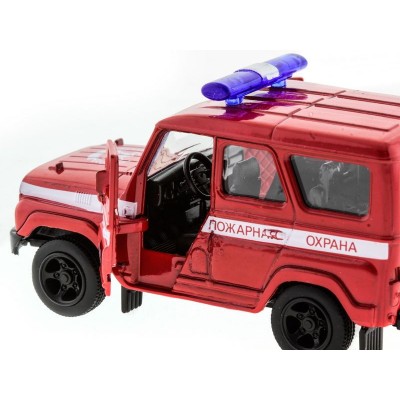 Машина "АВТОПАНОРАМА" инерц. УАЗ-469 (пожарная) 1/50, в/к 12*7*5,5 см