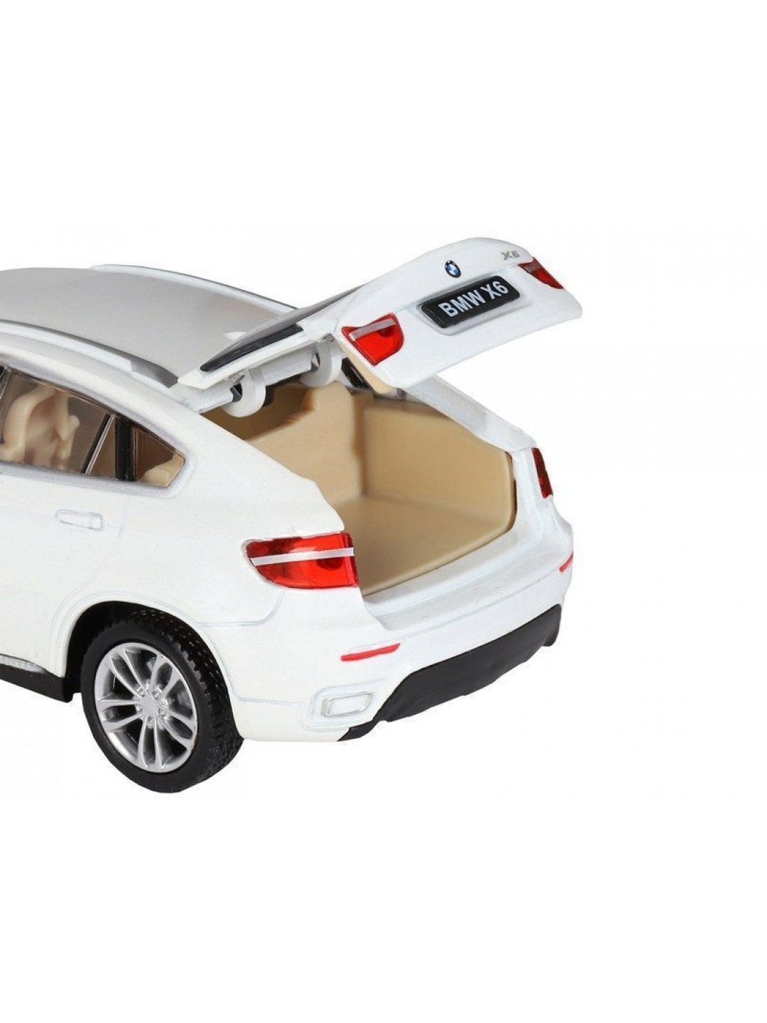 Машина "АВТОПАНОРАМА" BMW X6, белый, 1/32 , свет, звук, инерция, в/к 17,5*13,5*9 см