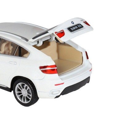 Машина "АВТОПАНОРАМА" BMW X6, белый, 1/32 , свет, звук, инерция, в/к 17,5*13,5*9 см