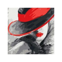 Картина по номерам 30х30 ДАМА В КРАСНОЙ ШЛЯПЕ ( 13 цветов) Картина по номерам 30х30 ДАМА В КРАСНОЙ ШЛЯПЕ ( 13 цветов)